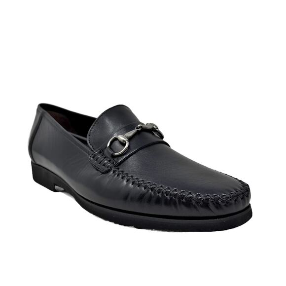 NEW Mezlan Horse-Bit Ornament Moccasin Loafers Mens size 10 Black Leather #17087 main image 9